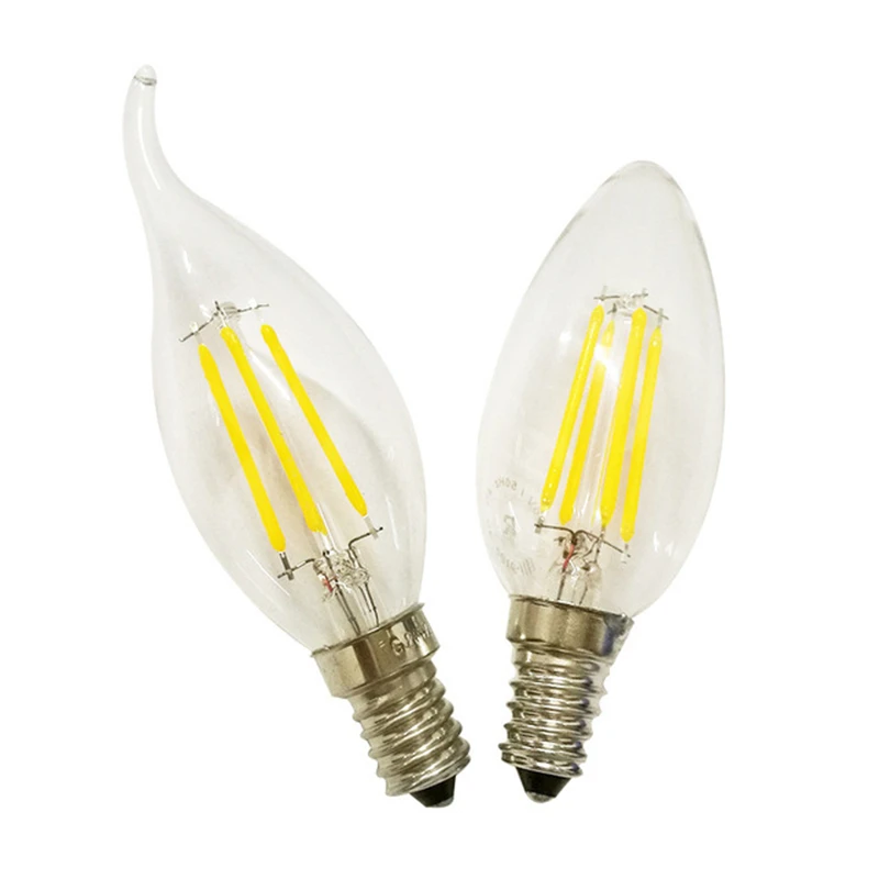 

C35 LED Filament Bulb E14 4W/8W/12W AC220V Glass Shell 360 Degree C35L Edison Retro Candle Light Warm/Cold White