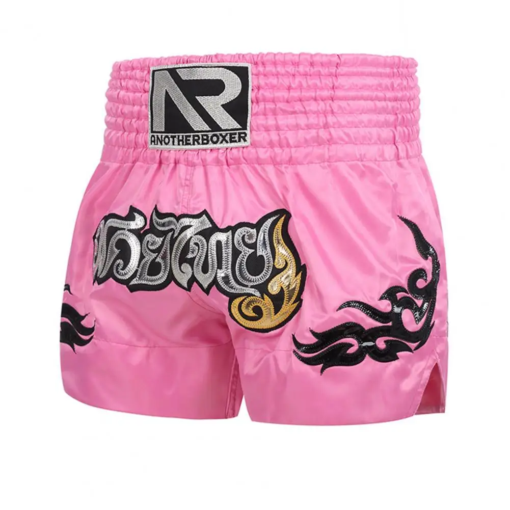 Volwassenen Kids Muay Thai Shorts Ademend Gevecht Kickboksen Training Trunks Borduurwerk Boksbroek Meisjes Jongens Vechtkleding