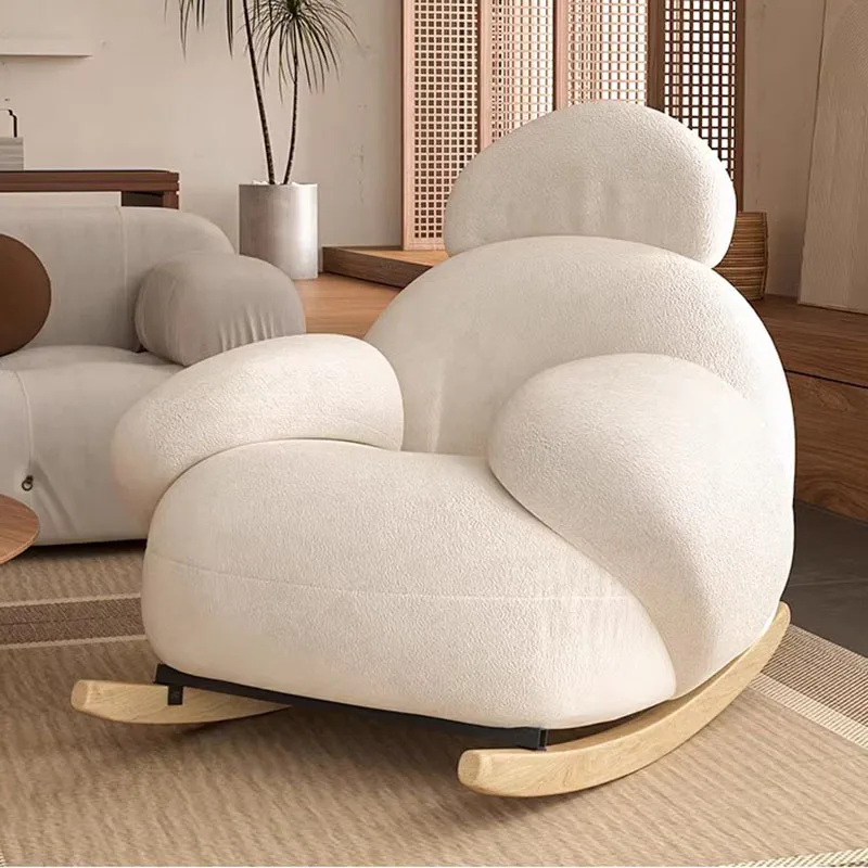 

Lazy Rocking Living Room Chairs Lounge Nordic Girl Salon Chairs Luxury Designer Modern Throne Poltrona Lounge Suite Furniture