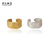 F.I.N.S 1PC Minimalist Uneven S925 Sterling Silver Ear Clip Texture INS Wide Ear Cuff No Pierced Silver 925 Ear Bone Jewelry 1