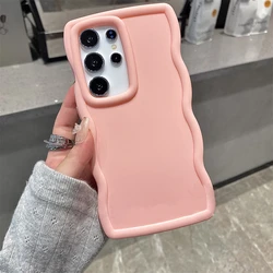 Luxury Soft Silicone Candy Wave Phone Case - Premium Back Cover for Samsung S22Ultra (Pink)