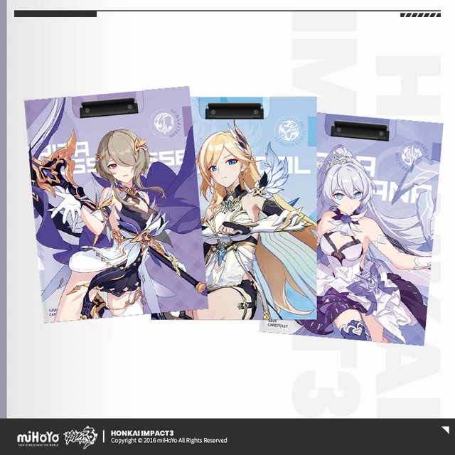 Anime 3d jogo honkai impacto 3 cosplay kiana bronya raiden mei única camada  pasta coleção acrílico - AliExpress