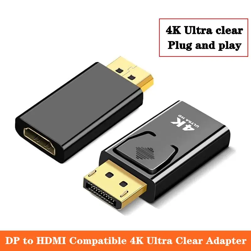 

DP/Mini DP к HDMI совместимый адаптер Displayport к HDMI совместимый конвертер 4K проектор адаптер дисплея