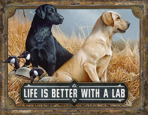 

Life is Better with a Lab Labrador Retriever Dog Hunting Metal Tin Sign NEW