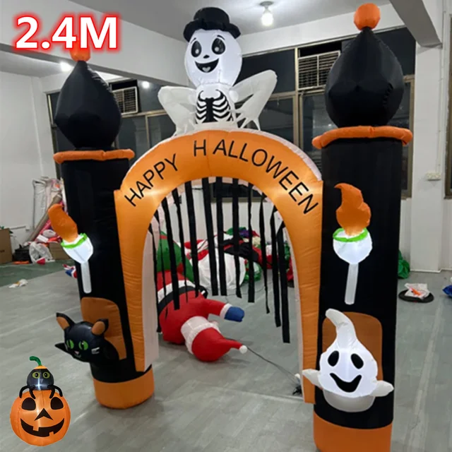 Halloween Inflatable Terror Decoration Courtyard Prop Built-in LED Lights Inflatable Model Outdoor Ornament Party Garden Decor 4