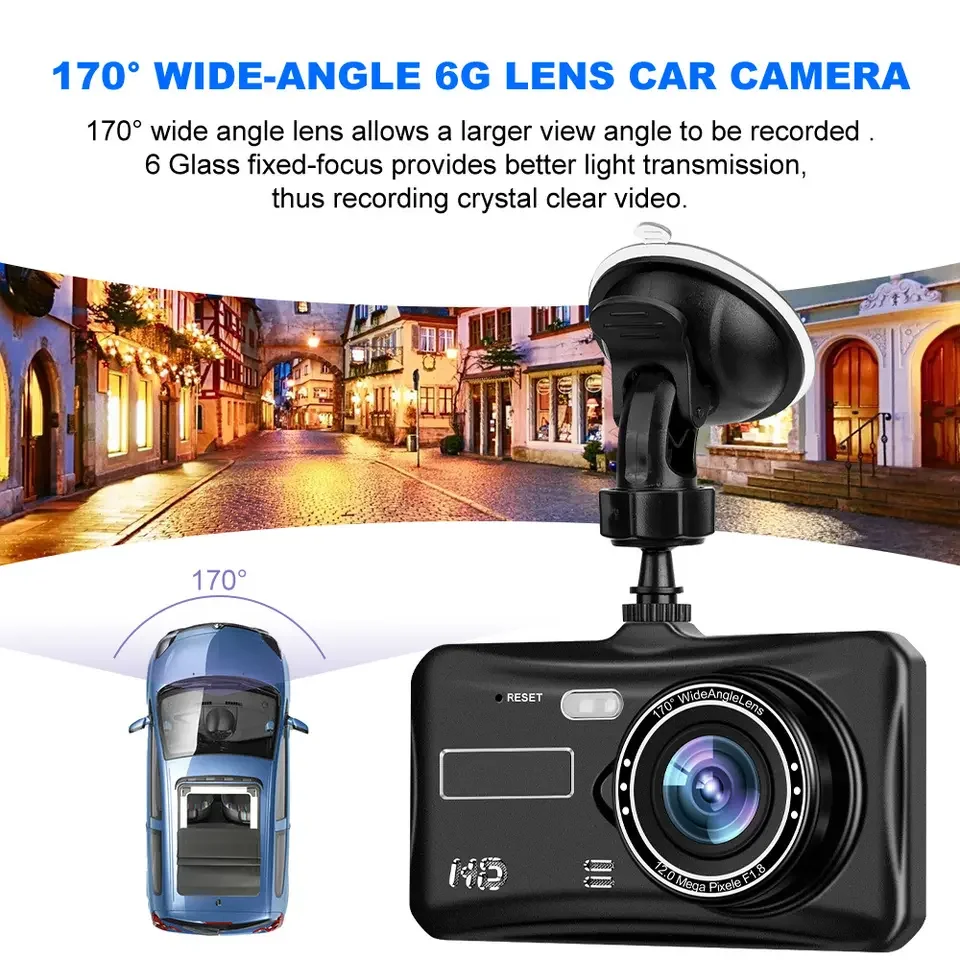 4inch Dashcam Smart Car Dvr Dual Lens Mini Universal Auto Camera 2 Channel Dash Cam Front And Rear Dual Lens 1080p Dash Cam