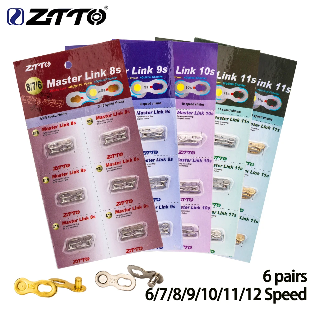 ZTTO 6 ペア自転車チェーンマスターリンク 6/7/8/9/10/11/12