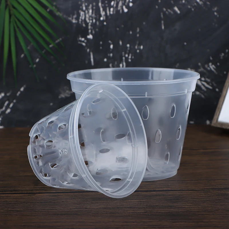 1Pc Flowerpot Garden Planter Drainage Pots with Holes Transparent Orchid Baskets Plastic Breathable Flower Pots flower pot hydroponic flower pot plant pot