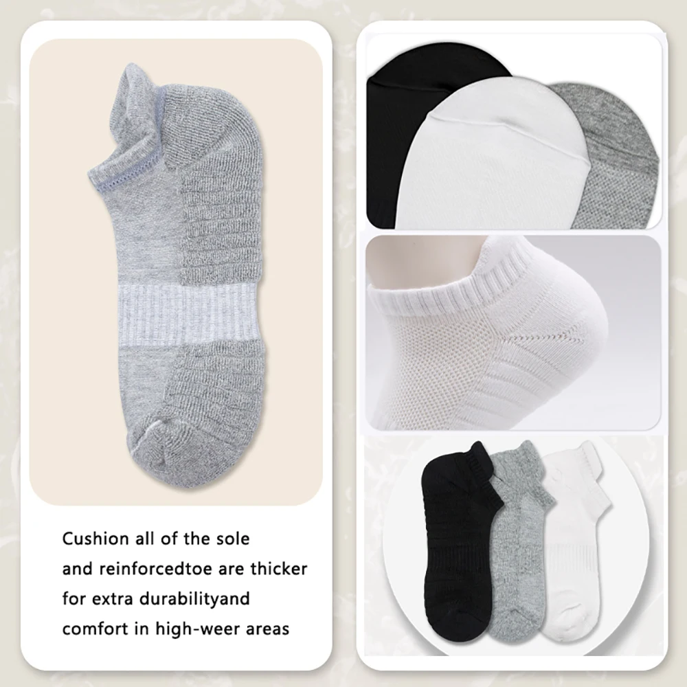 Sports Compression Socks 1 Pairs-Circulation Arch Support Plantar ，Running 、 Athletic Running 、Low Cut Cushioned Anti-Blister