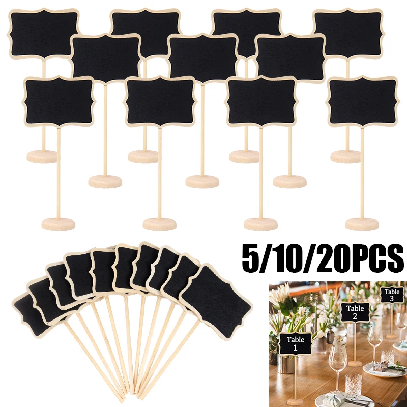 Mini-Tafelschild aus Holz, Nachrichtentafelständer, Essensbuffet-Etiketten für Hochzeit, Geburtstag, Party, Tischdekoration, Tischkarte