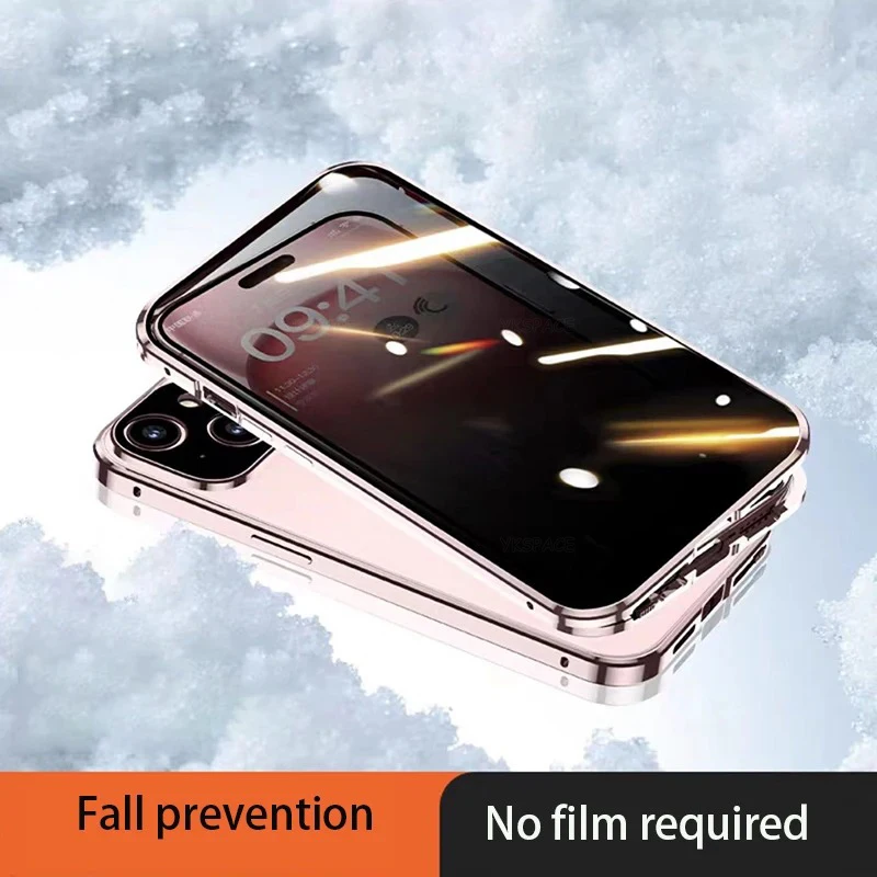 Enhanced Privacy Magnetic Case with Lens Protection and Tempered Glass