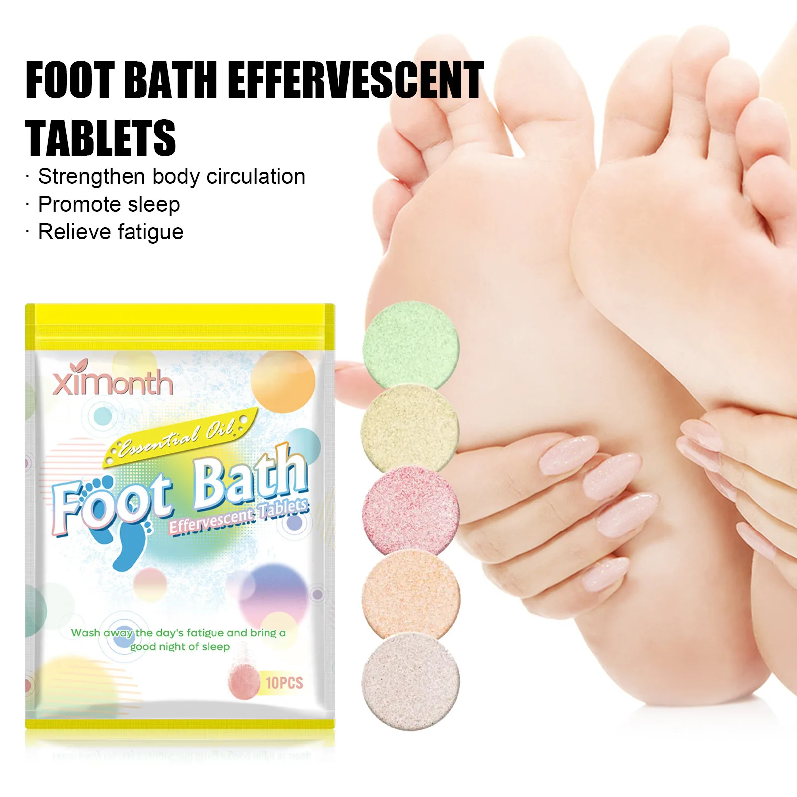 Detox Foot Soak Relieve Beriberi Promote Blood Circulation Soothing Feet Fatigue Anti Drying Cracking Herbal Foot Bath Tablet