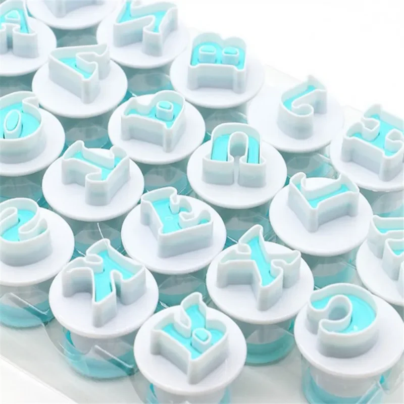 26 Alphabet Letter Numbers Fondant Cake Decorating Set Cookie Biscuit Mold Printing Pressure Icing Cutter Die