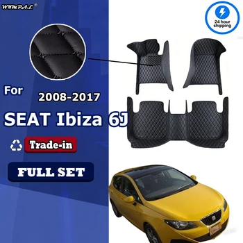 Tappetini auto per SEAT Ibiza 6J 6P MK4 2008 ~ 2017 Tappeti impermeabili Tappeti durevoli Tappetino in pelle di lusso Accessori auto 2009 2010
