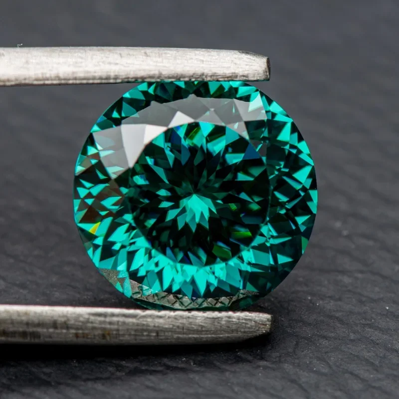 Loose moissanite gemstones jewelry materials Moissanite Stones 100 Faces Cut Emerald Green Primary Colours Round Shape with GRA Certificate DIY Jewelry Making Materials