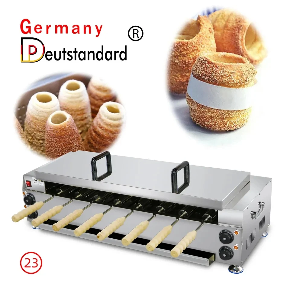 Stainless Steel Hungarian Chimney Cake Oven Kurtos Kalacs Waffle Maker Machine Donut Ice Cream Chimney Cakes Snack Equipment 16 wood rolls commercial hungarian kurtos kalacs machine stainless steel chimney cake bread oven ice cream waffle toaster maker