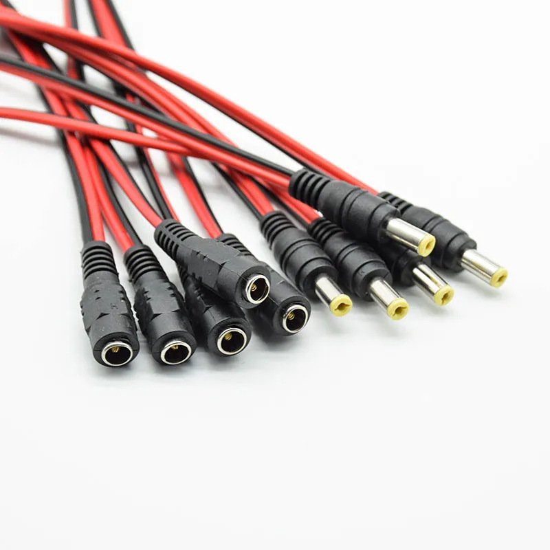 

Male Female Jack Cable Adapter Plug Power Supply 5.5 * 2.1mm 12V DC Connectors Set for LED Strip Light CCTV Camera
