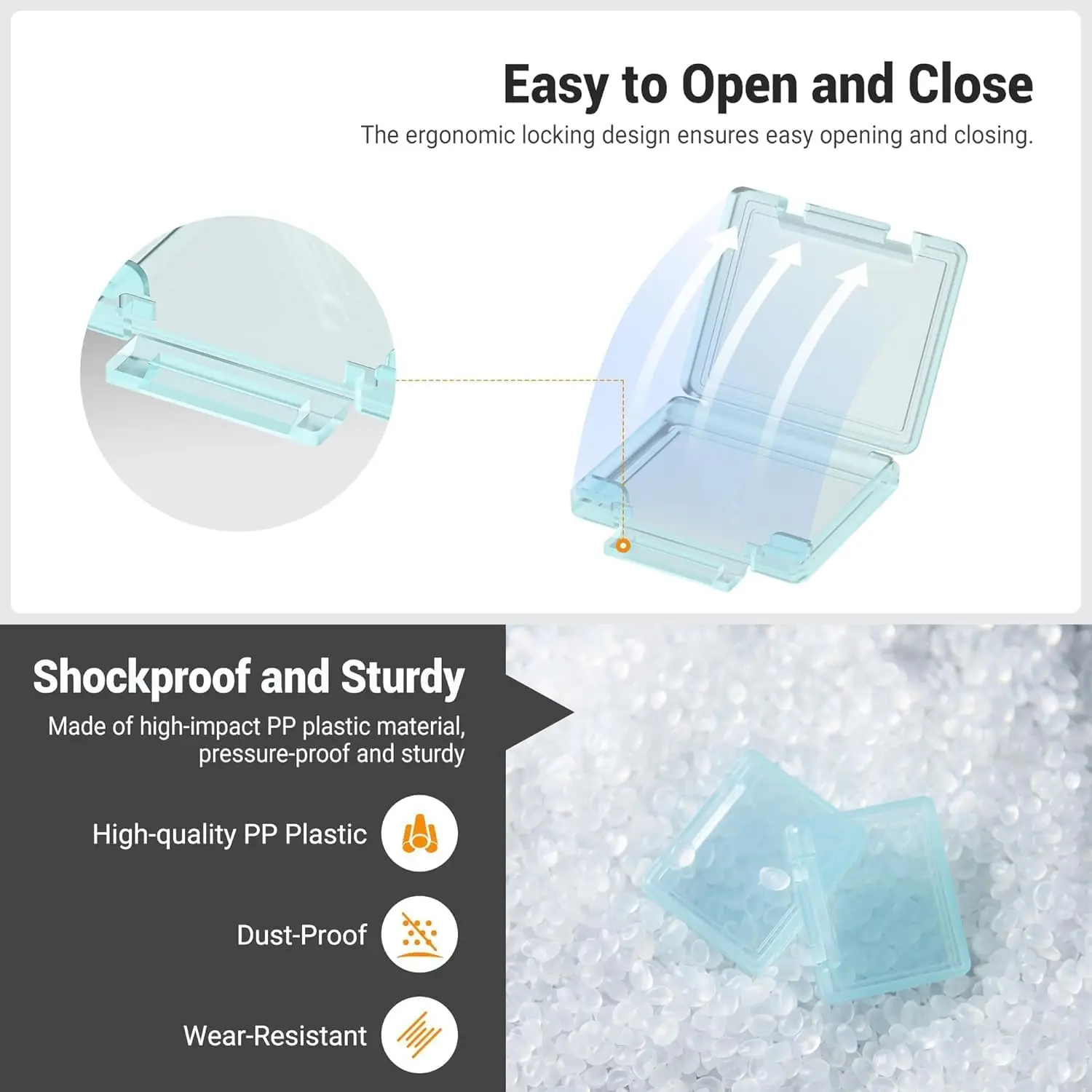 Memory Card Case Holder for 6 /12 PCS CFexpress Type-A Anti-Shock Clear Plastic Memory Card Organizer Carrying Case with Label