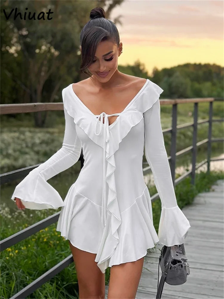 Amazon Vestidos De Verano Blancos Cortos Vhiuat Blanco-Vestido