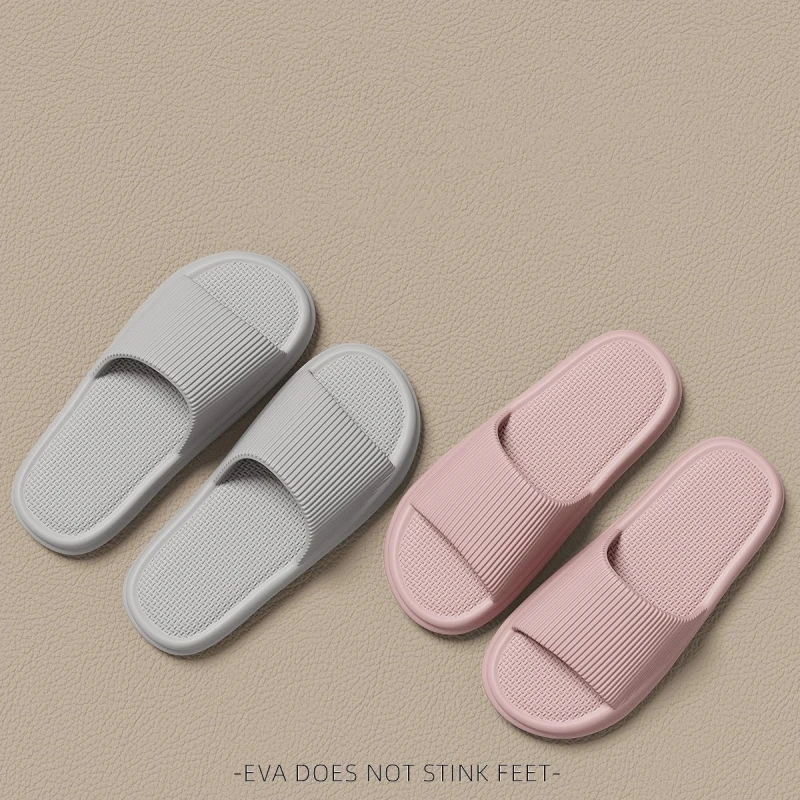 Women Concise EVA Slippers Men Soft Home Slides Couples Bathroom Non-slip...