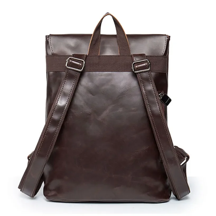 Vintage PU Leather Backpacks Bags For Men Pack Big Capacity Exquisite Crafts Rivet High Travel Child Hit Color School Bag Storag