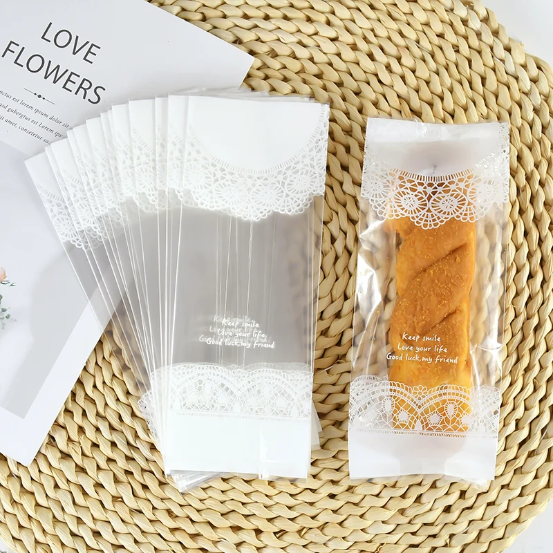 50 Stück transparente Kunststoff-Geschenktüten für Kekse, Süßigkeiten, kleine Brotverpackungsbeutel, Geburtstag, Hochzeit, Geschenk für Gäste