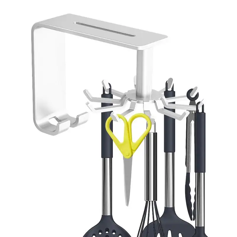 

Вращающийся крючок, поворотный на 360 градусов, многофункциональные настенные крючки для хранения под шкаф, вешалка для посуды с 10 вращающимися когтями