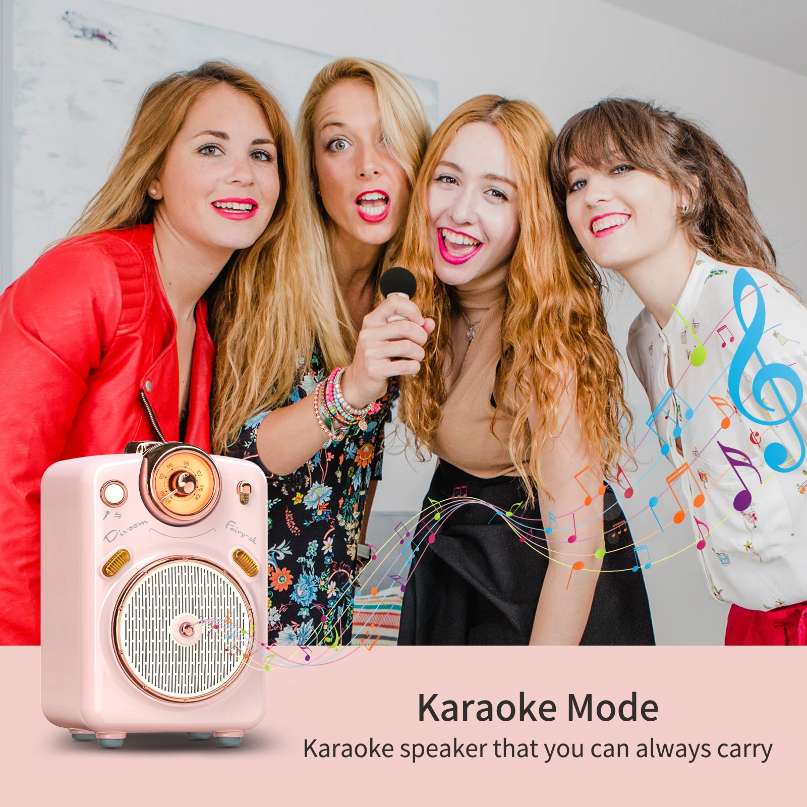 Divoom Fairy-Ok Microphone karaoké portable haut-parleur microphones  dynamiques