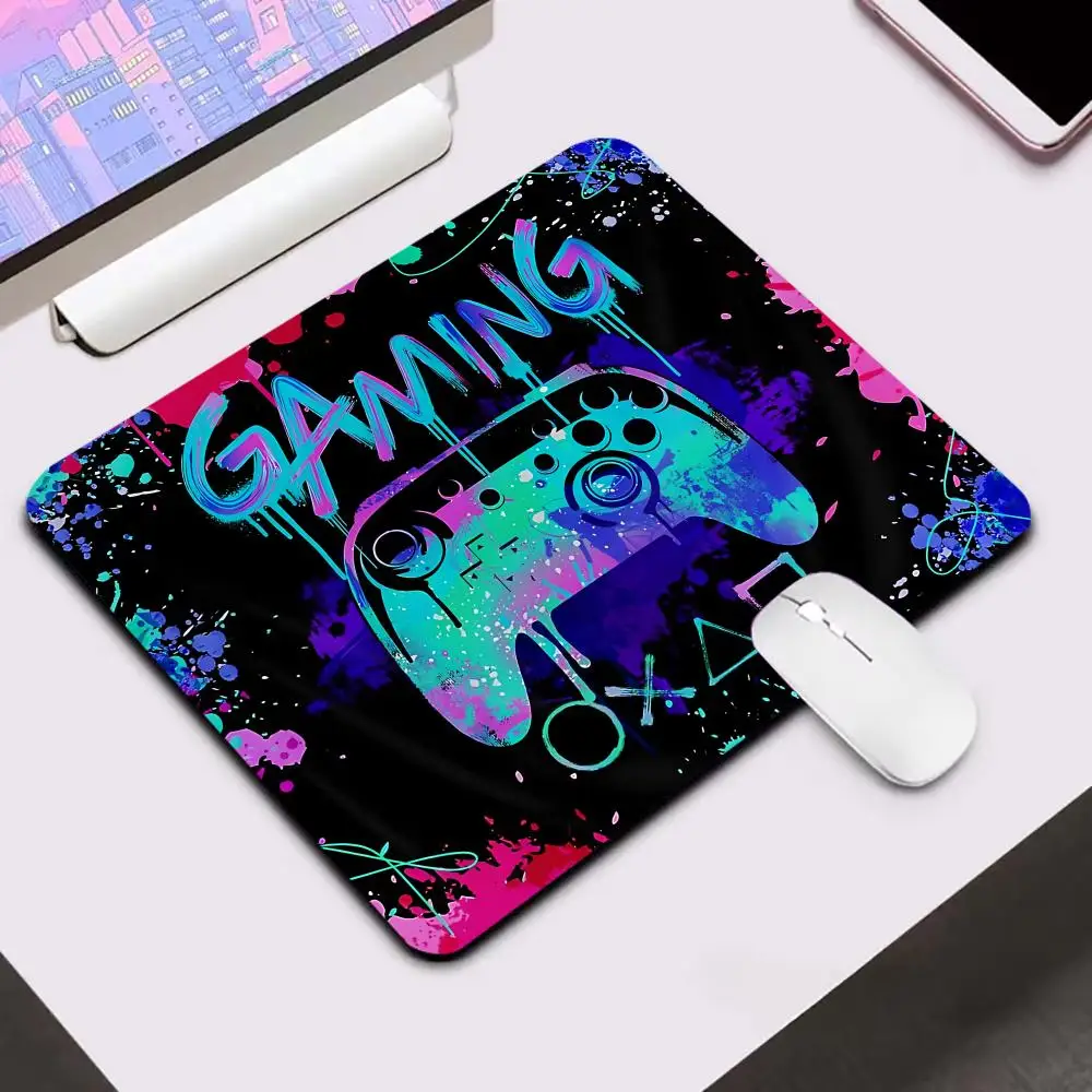 משטח עכבר Neon Gamepad למחשב משרדי שולחן משחקים מזרנים קטנים גומי אנטי-החלקה HD מקלדת משחקים משטח עכבר ריבועי רך