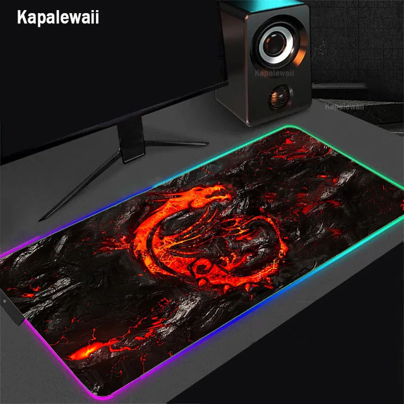 

Anime MSI Mouse Pad Gaming RGB Mousepad 900x400 XXL Large Speed Gamer Mause Mat LED Backlight Desk Mat Office Gaming Accessories