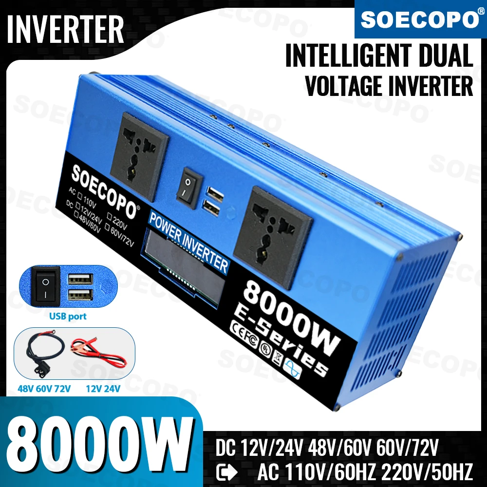 8000W พลังงานแสงอาทิตย์ระบบ DC12V/72V ถึง 110 V/220 V Off-Grid อินเวอร์เตอร์ระบบ Controller 1000W สําหรับ Home RV Camping CE Certified 1