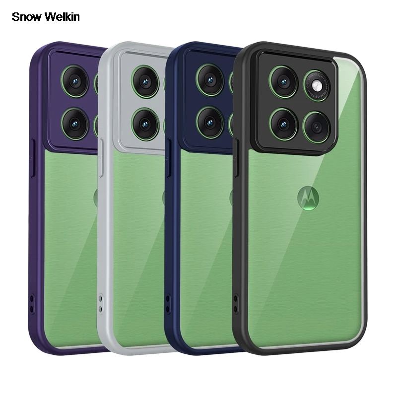 Transparent Silicone Shockproof Phone Case with TPU Bumper and PC Back