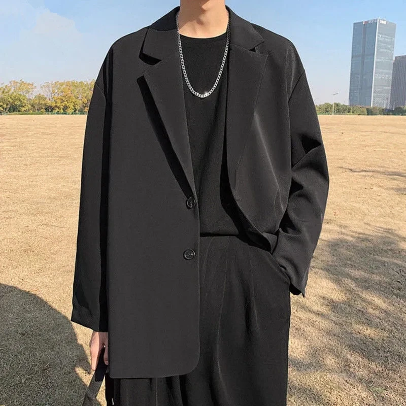 Korean Style Hip Hop Loose Suit Jackets Male Tops Men Clothing