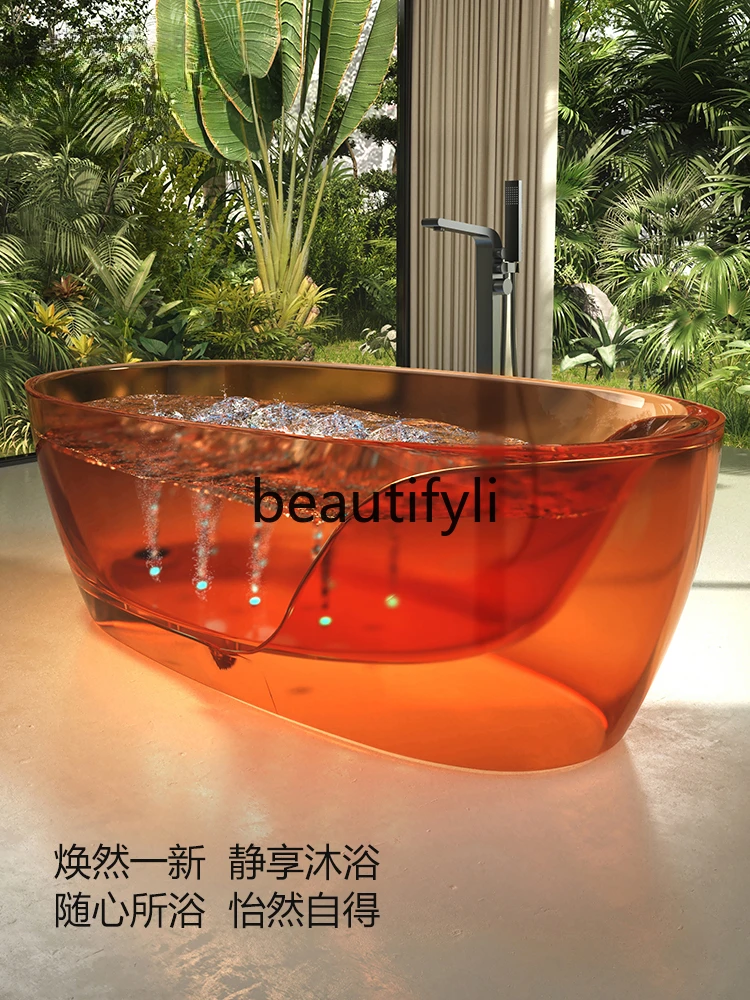 Household transparent resin Jacuzzi Smart bubble surfing Double Internet celebrity bath 4