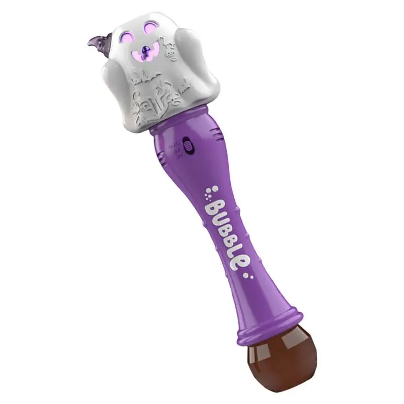 

Палочка пузырьковая электрическая для Хэллоуина, палочка пузырьковая с забавными огнями и звуковыми эффектами, палочка пузырьковая 100 мл в комплекте, игрушка для Хэллоуина для детей