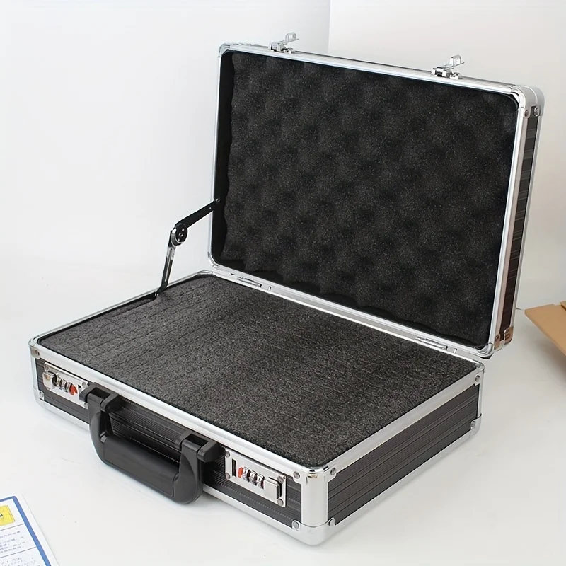 Portable Password Toolbox Aluminum Alloy Safety Equipment Storage Case with Sponge Precision Instrument Fall Protection Box 2