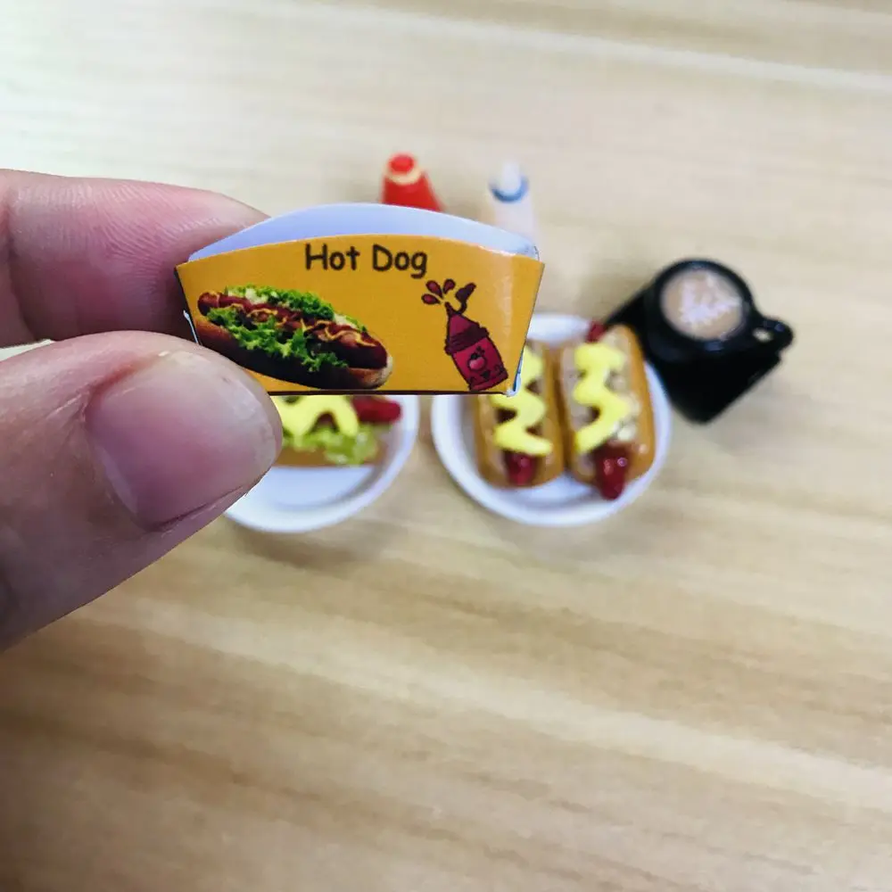 1/6 Scale Dollhouse Miniature Hotdog Fast Food Mini Coffee Pretend Toys for Blyth BJD OB11 Doll House Decor Play Accessories