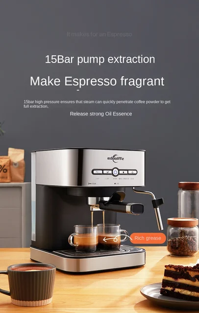 Coffee Machine Household Full & Semi Automatic Small Espresso All-in-One  Machine Steam Frothed Milk Cafetera Electrica Automatic