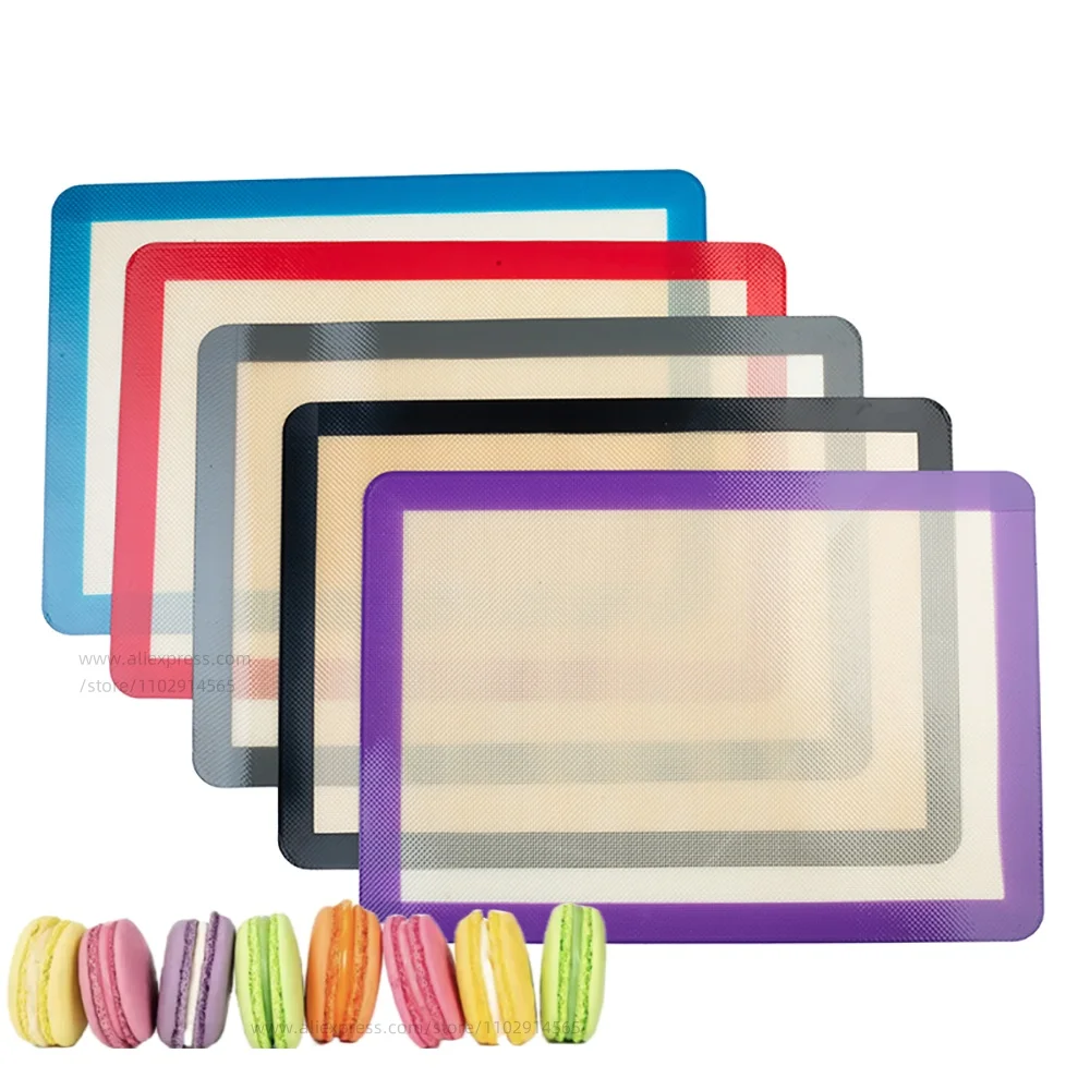 Various Colour Silicone Baking Mat Non-stick Heat Resistant Macaron Muffin Cookie Bakeware Oven Trayer Easy Clean Baking Tool