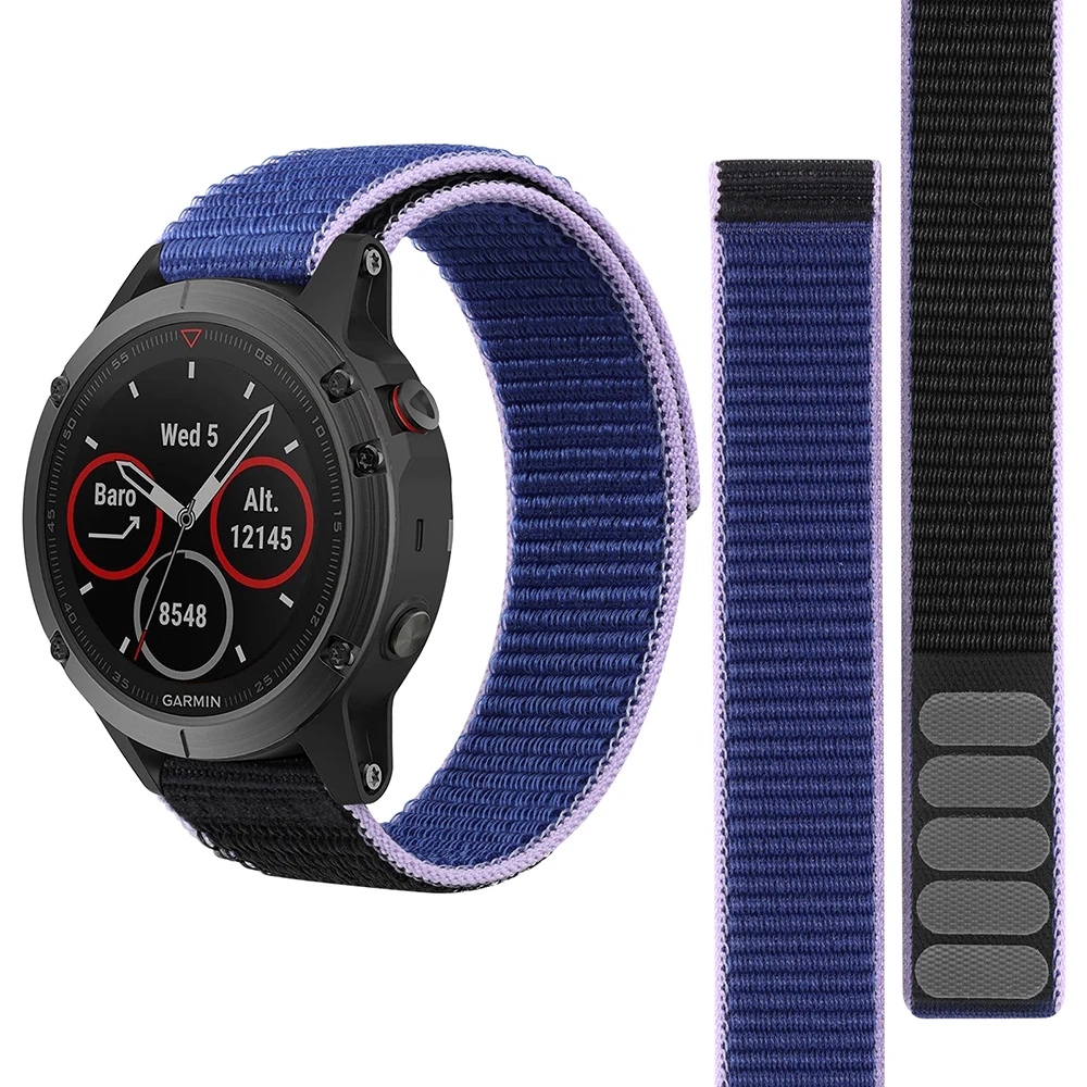 Durable Nylon Hook & Loop Strap Watchband - 26mm/22mm