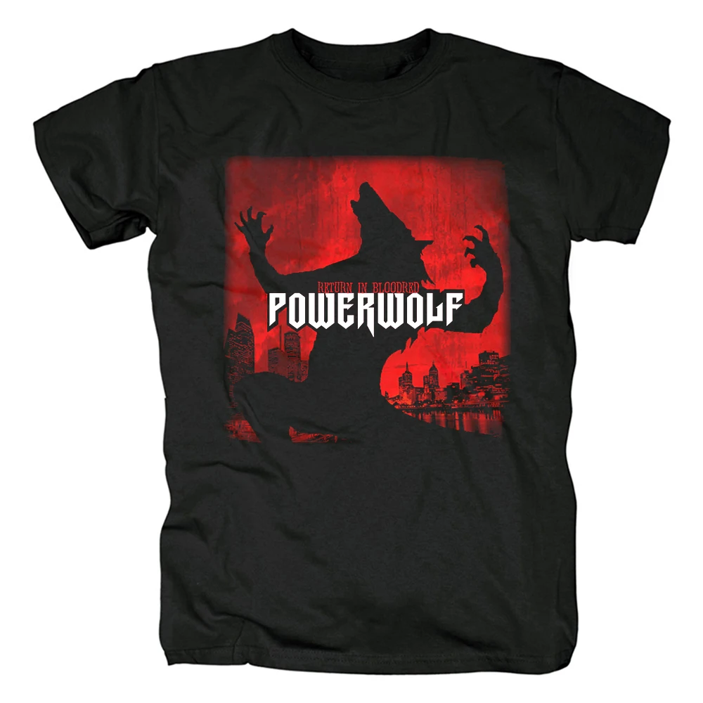 Мощная металлическая футболка Powerwolf Crest, мужская модель, Повседневная Уличная одежда, футболки в стиле хип-хоп, большие размеры