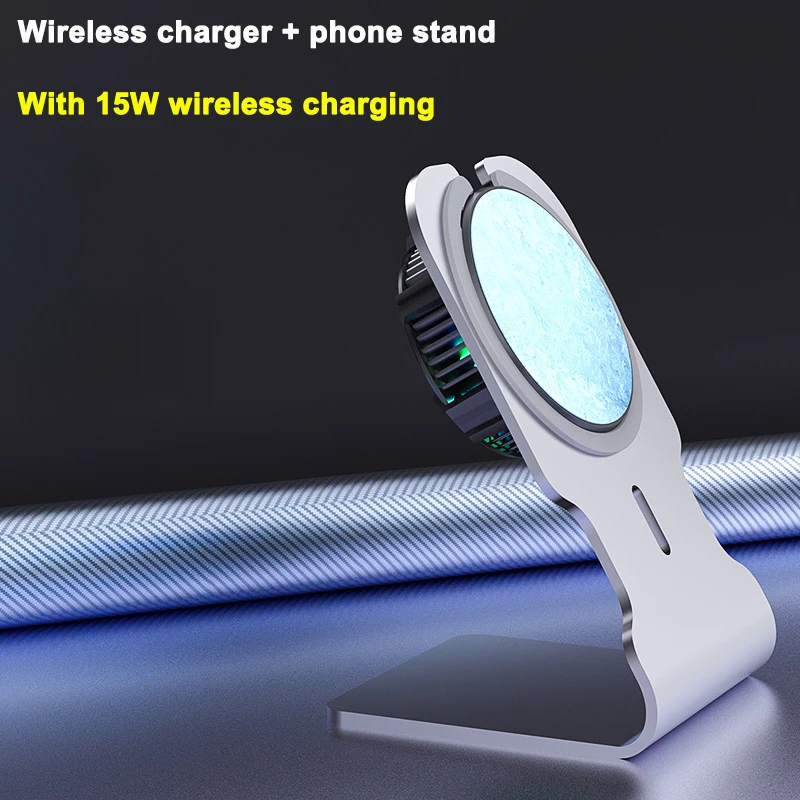 Mobile Phone Cooler Semiconductor Magnetic Fan Game with wireless charging phone stand Magsafe PUBG Machine tablet Radiator images - 6