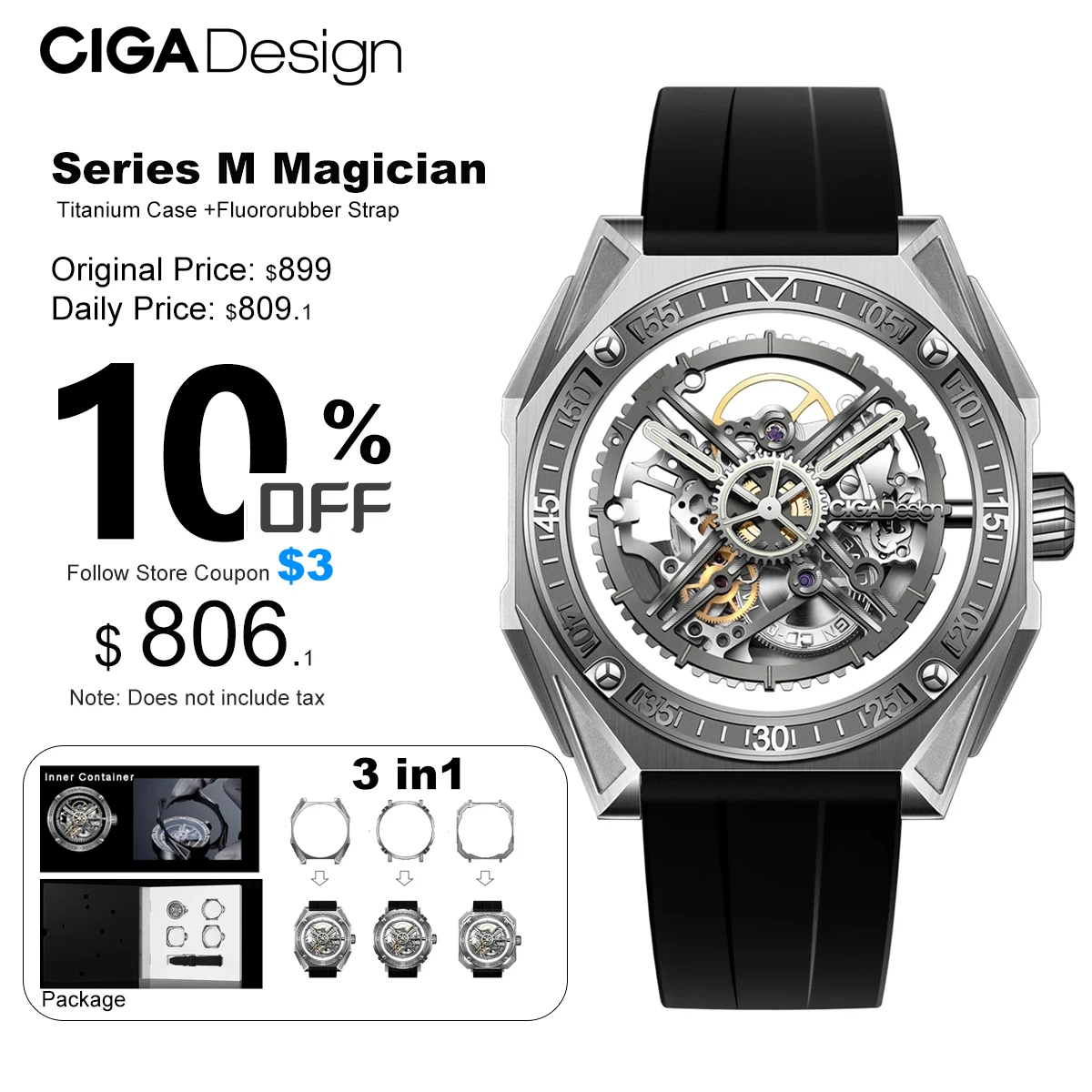 CIGA Design デザイン-男性用セラミックスケルトンシリーズ