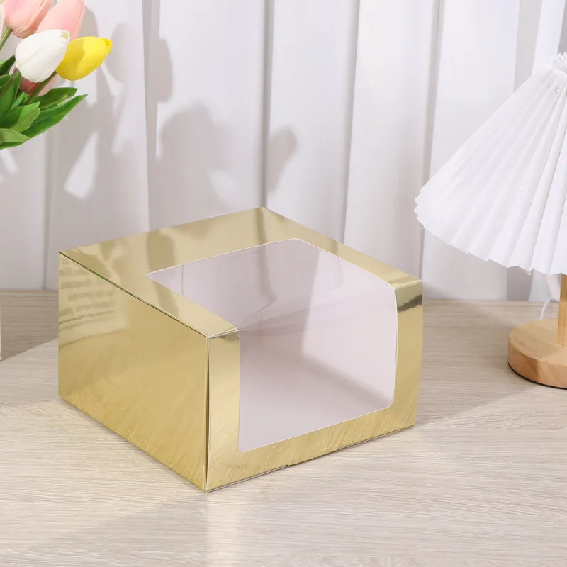 100 Teile/los Bunte Kraft Papier Box Mit Fenster Für Hut Verpackung Kuchen Cookie Süßigkeiten Geschenk Box Großhandel – Detail 10
