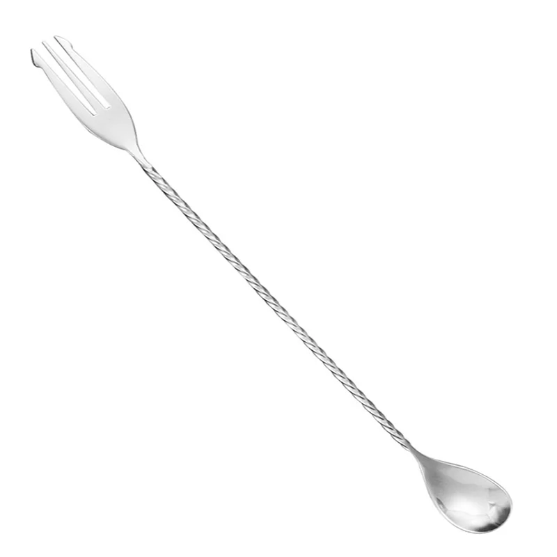 30 40 50cm Bar Teadrop Spoon Stainless Steel Durable Double Head Mixing Spiral Pattern Cocktail Spoon Long Handle Bar Sets