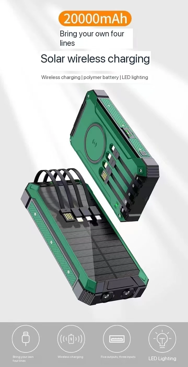 Neu Solar drahtlose lade 20000 mAh große kapazität handy outdoor power bank_voghion.com