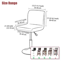 Velvet Fabric Bar Stool Chair Cover Spandex Stretch Short Back Chair Covers for Dining Room Cafe Home Small Size Seat Slipcover 2