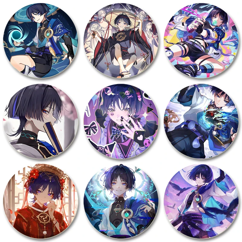 

32/44/58mm Tinplate Brooches Scaramouche Soft Button Pins Cute Cartoon Badge Game Jewelry Wholesale Collect Gift for Friends