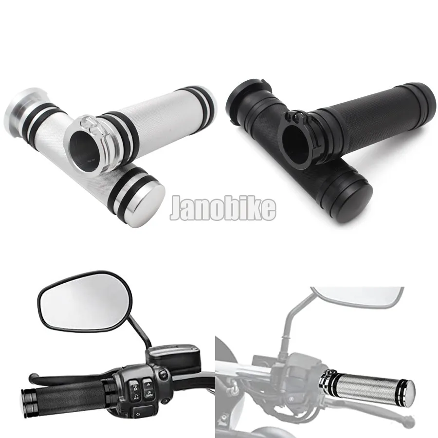 

Motorcycle 1" Inch Hand Grips 25mm Handlebar Grips Billet Universal for Sportster Fatboy Dyna Softail Street Bob