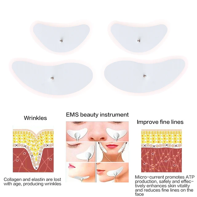 4Pcs EMS Muscle Stimulator Electrode Pads For Facial Lifting Face Massager Tens Acupuncture Digital Electronic Pulse 4